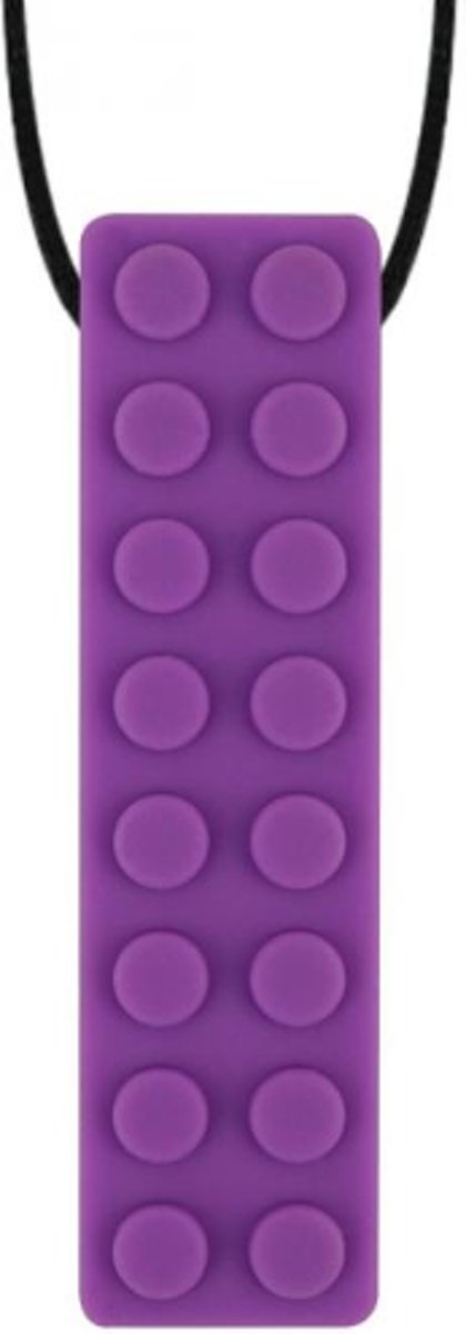 Bijtketting - Kauwketting | Lego bouwblokje Paars